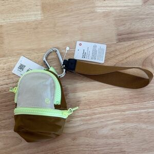 lululemon athletica Nano City Adventurer Backpack Key Pouch - Neon Lime & Brown